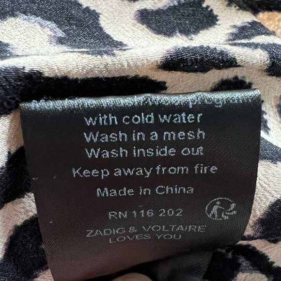 Zadig Voltaire Rooka Leopard Print Shirred Mini Dress Size S - Picture 15 of 16